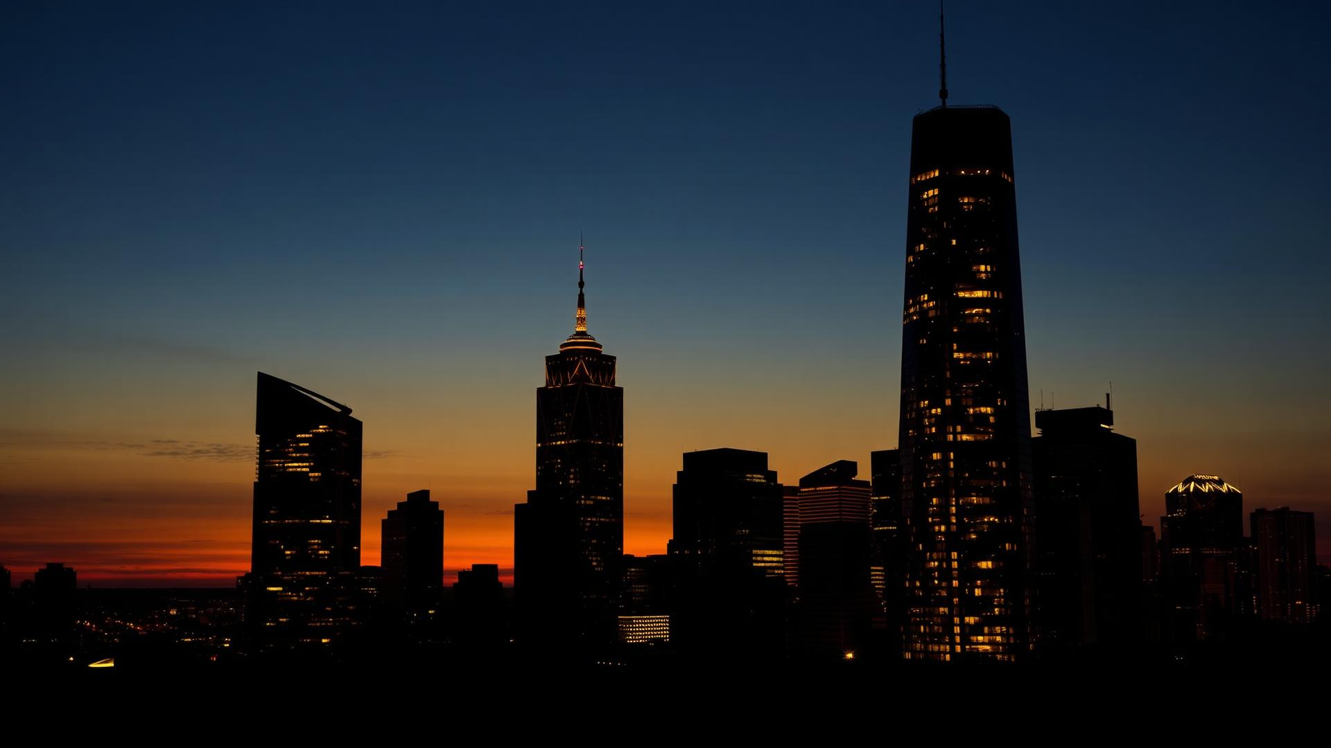 Premium city skyline at dusk